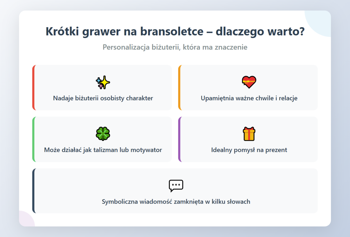 Krótki grawer na bransoletce - dlaczego warto?