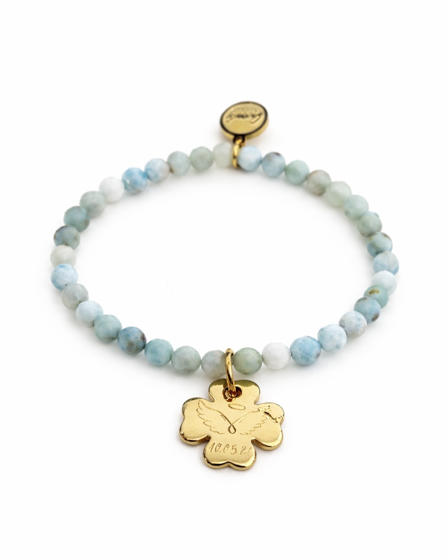 Dziecięca bransoletka z fluorytu, ametystu i hematytu