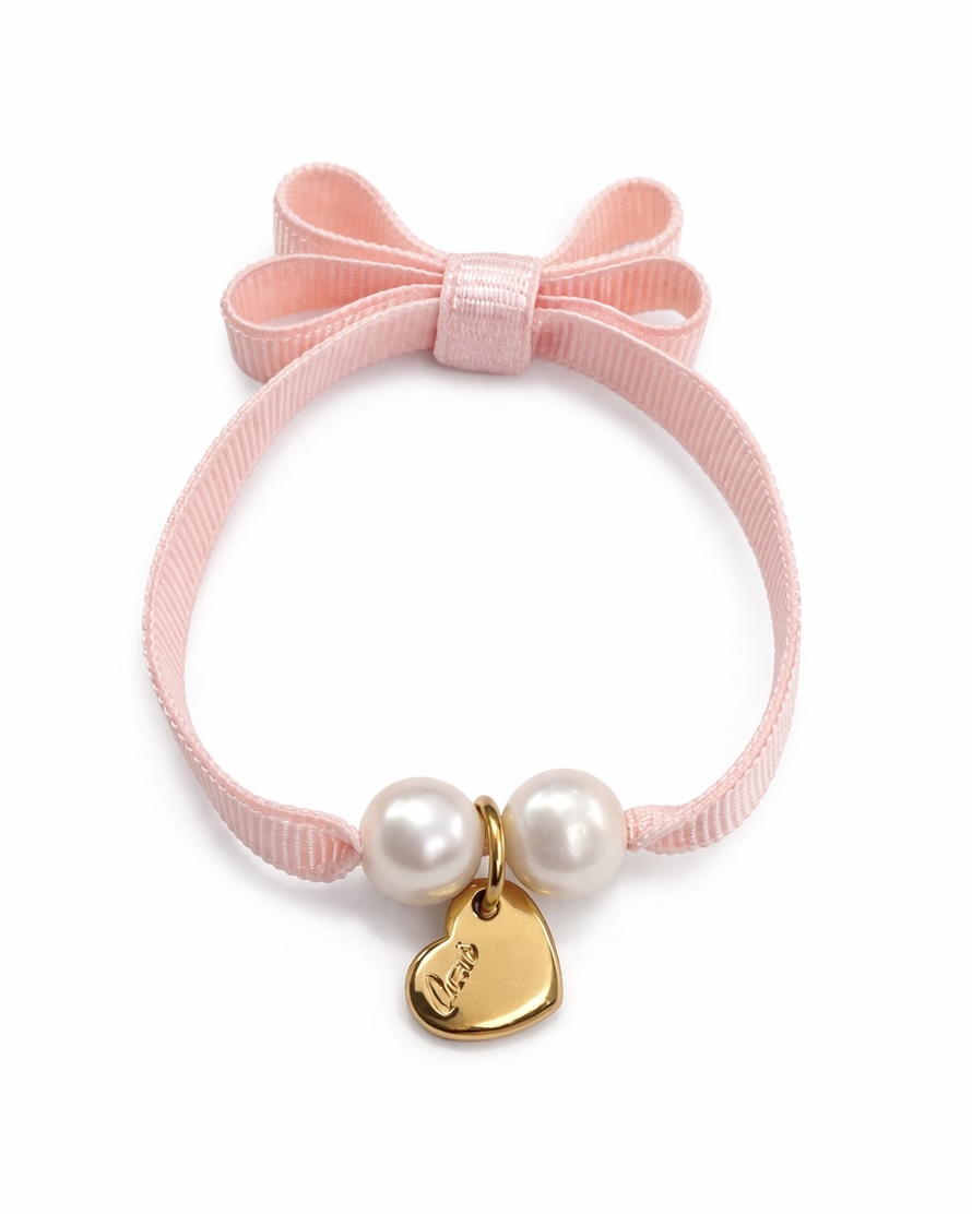 Bransoletka kokardka z naturalną perłą